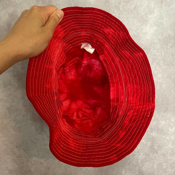 Red Tie Dye Bucket Hat Colortone Cotton Vintage Retro 90s Y2K - Picture 6 of 7